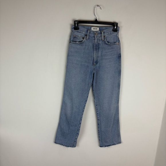 Agolde Pinch Waist High Waist Straight Jeans Light Wash Size 24 - Picture 2 of 6